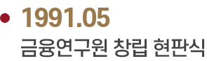 1991.05 금융연구원 창립 현판식