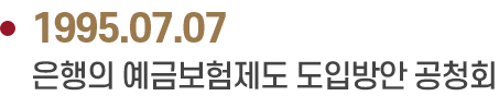 1995.07.07 은행의 예금보험제도 도입방안 공청회