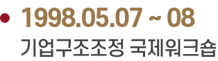 1998.05.07 ~ 08 기업구조조정 국제워크숍