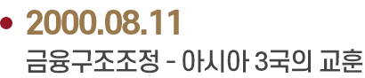 2000.08.11 금융구조조정 - 아시아 3국의 교훈