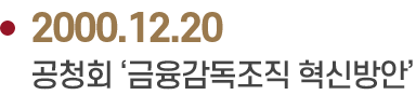 2000.12.20 공청회 ‘금융감독조직 혁신방